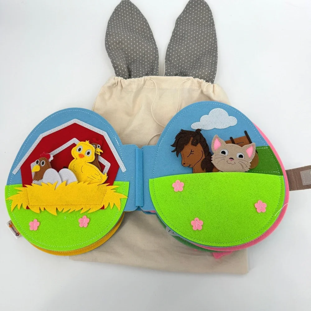 Montessori Generation Bunny Activity Felt Busy Book Easter Theme Learning Travel